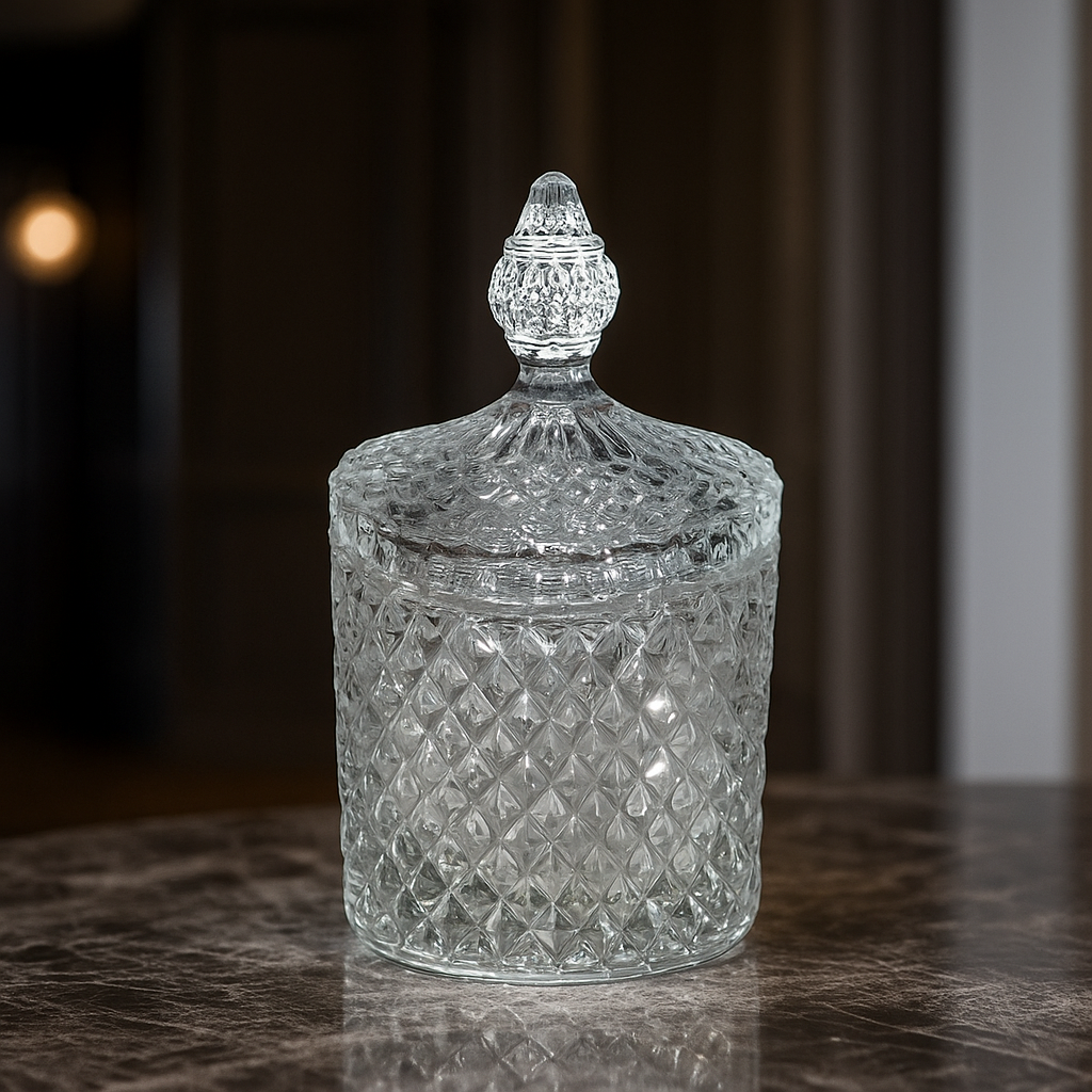 Crystal Cabdy Jar with Lid