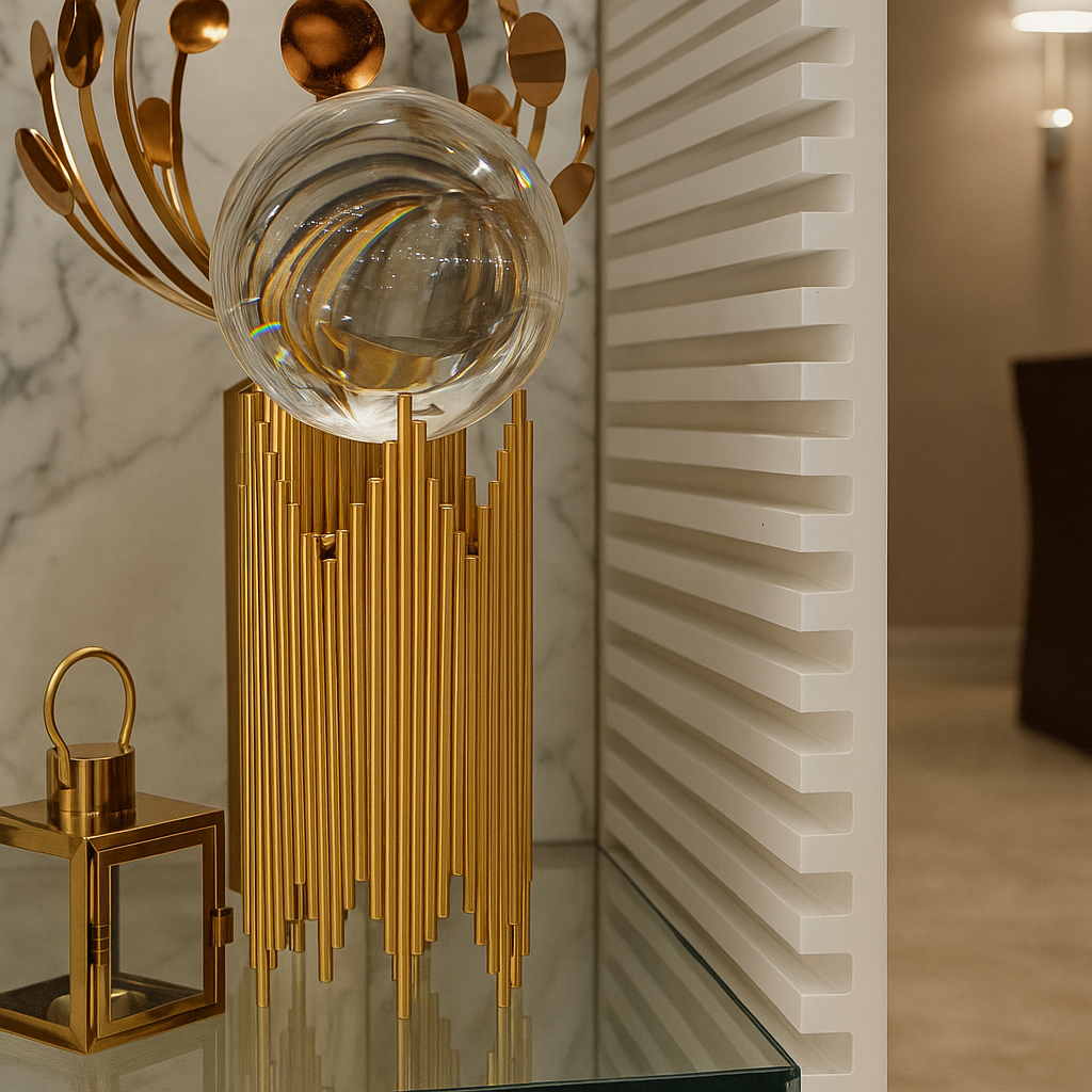 Luxury Crystal Ball with Metal Decor