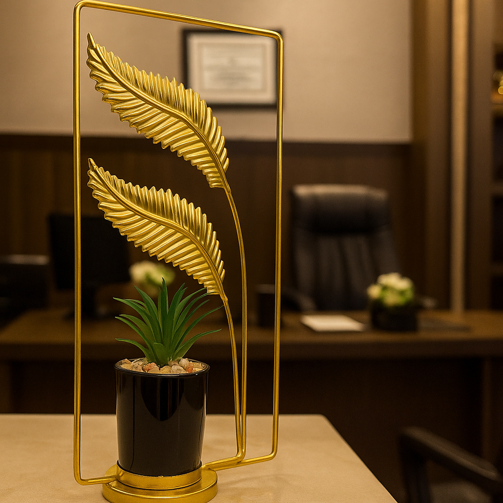 Plant with Metal Leaves