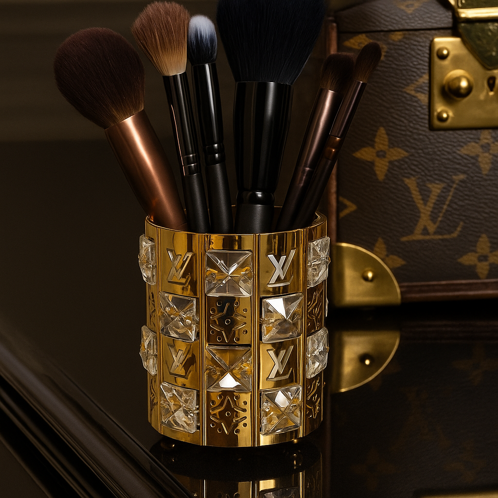 LV Metallic flower and makeup brush pots