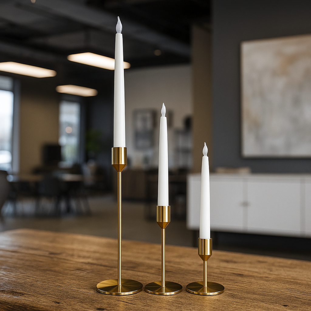 Metal Candle Stand with Candle
