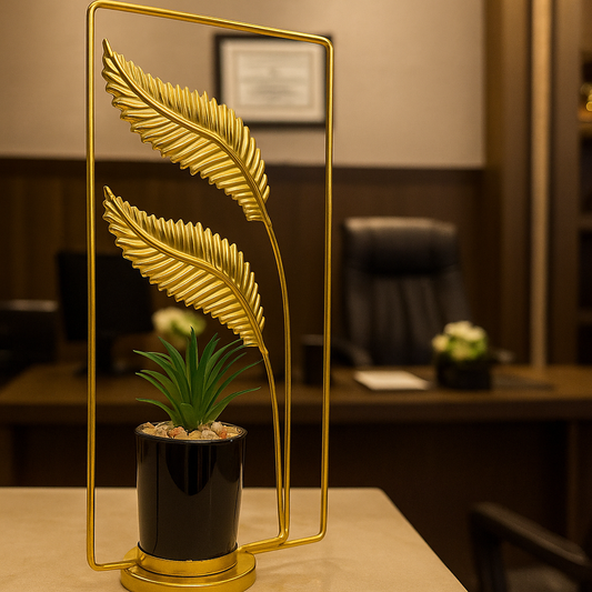 Plant with Metal Leaves