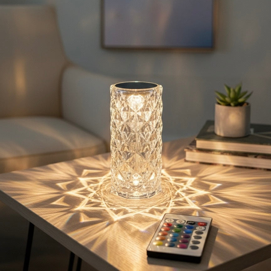 The 'Diamond Sparkle' Cordless LED Lamp - Rechargeable &amp; Remote-Controlled